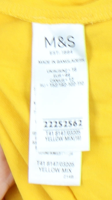 Marks and Spencer Yellow Women's T-Shirt Size 16