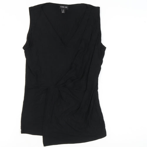 Ronen Chen Women's Black V-Neck Sleeveless Wrap Top