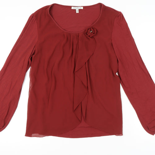 Annabelle Women's Red Long Sleeve Top Size 18