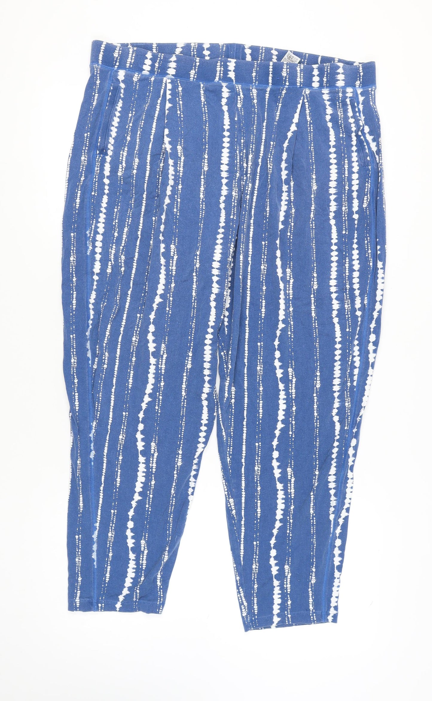 Marks and Spencer Women's Blue Striped Trousers, Size 22