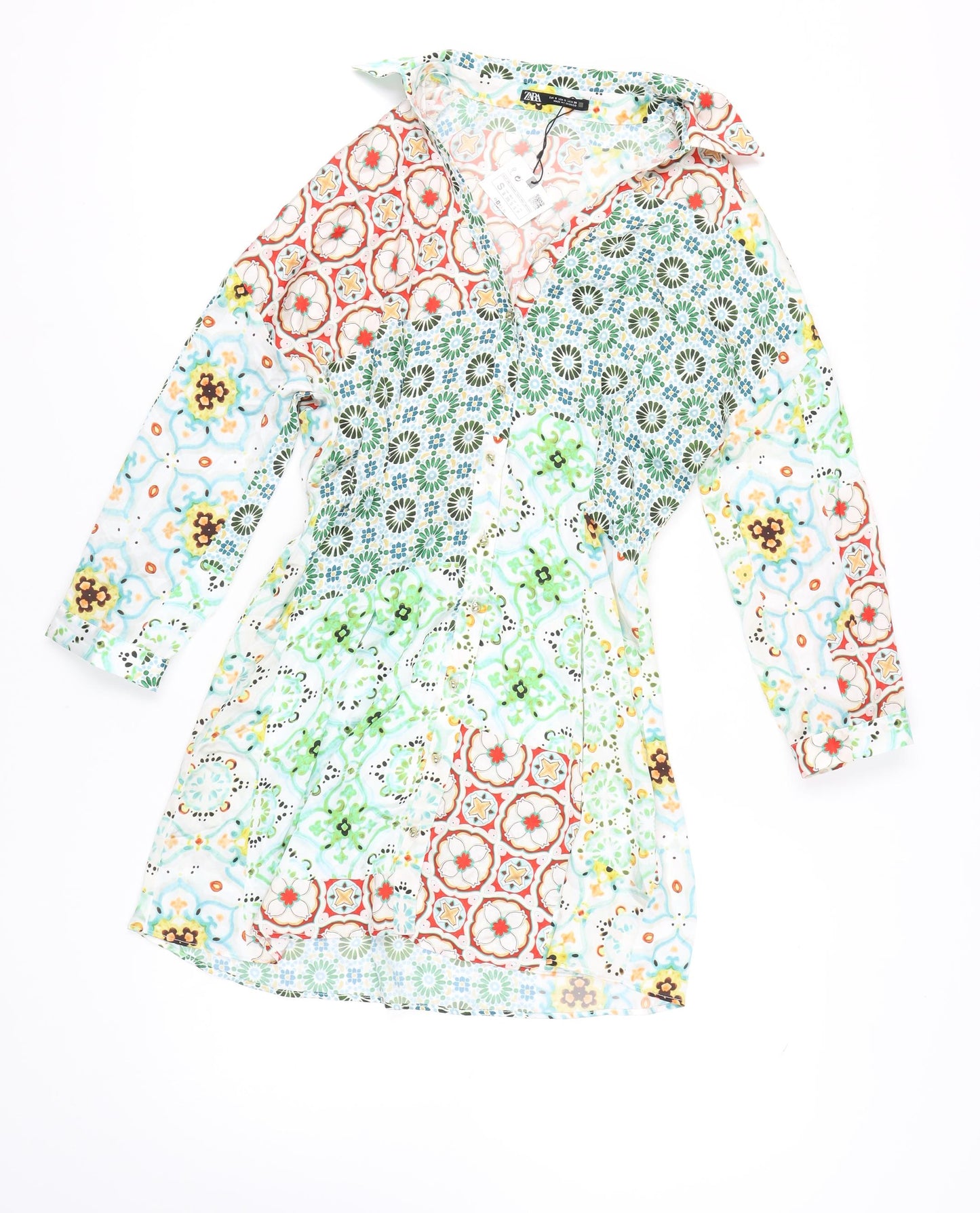 ZARA Women's Multicoloured S Patchwork Dress