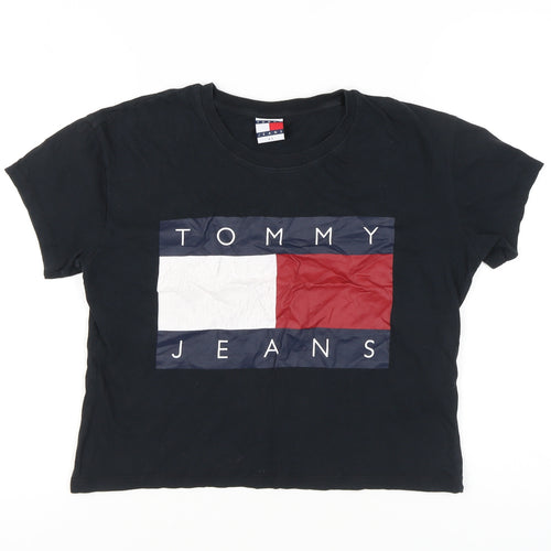 Tommy Jeans Women's Black Cotton T-Shirt XS