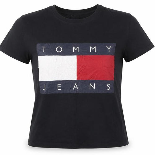 Tommy Jeans Women's Black Cotton T-Shirt XS