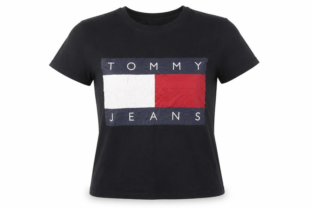 Tommy Jeans Women's Black Cotton T-Shirt XS