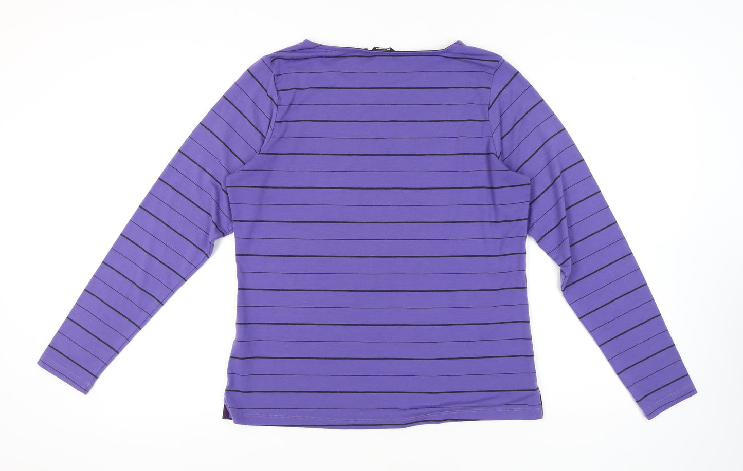 Rohan Women's Purple Striped Long Sleeve Top - Size 16