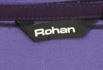 Rohan Women's Purple Striped Long Sleeve Top - Size 16