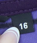 Rohan Women's Purple Striped Long Sleeve Top - Size 16