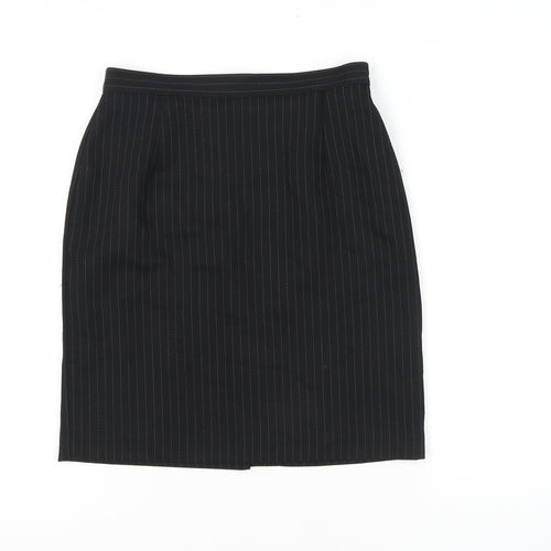 Next Women's Black Pinstripe Pencil Skirt Size 10