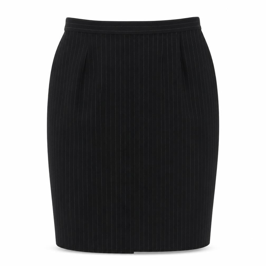 Front view of Next Women's Black Pinstripe Pencil Skirt, size 10