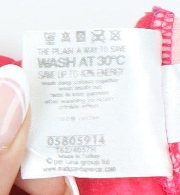 Marks and Spencer Pink Floral 3/4 Sleeve Blouse - Size 8