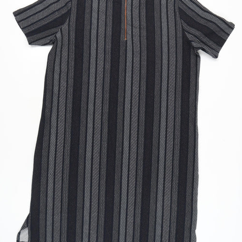Next Women's Black Grey Striped Shift Dress UK 18