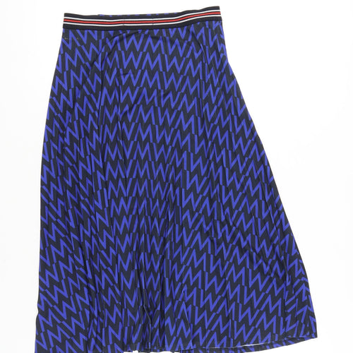 Marks and Spencer Women's Blue Pleated Midi Skirt, Size 8