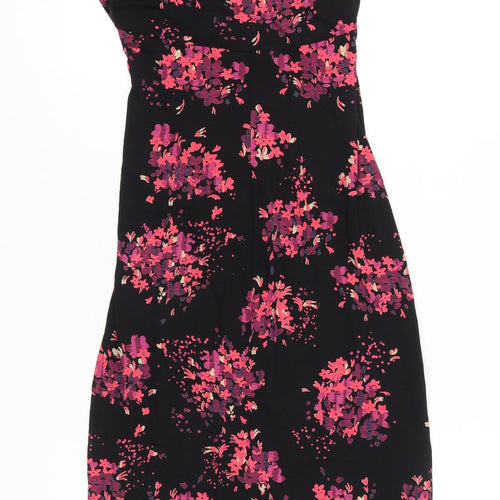 Marks and Spencer Women's Black Floral Sheath Dress Size 10