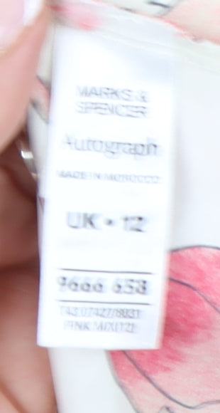 Marks and Spencer Women's Pink Floral Blouse Size 12