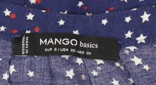 Mango Women's Blue Star Print Sleeveless Blouse