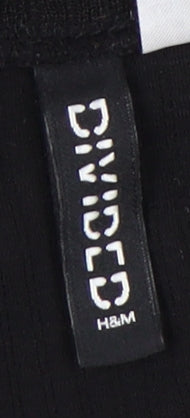 H&M Women's Black Cropped Zip High Neck Top