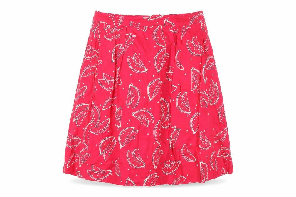 Front view of Emily and Fin Women's Red A-Line Skirt, size 10