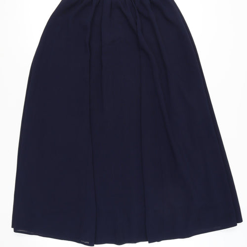 Nightingales Women's Blue A-Line Midi Skirt, Size 14