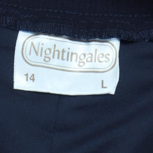 Nightingales Women's Blue A-Line Midi Skirt, Size 14