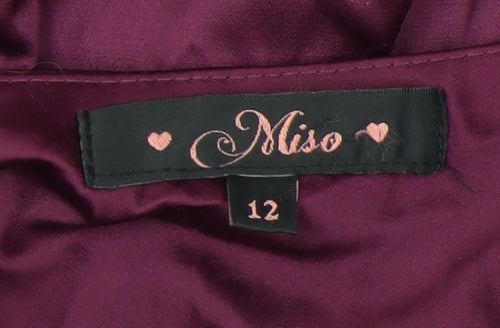 Miso Women's Purple Mini Dress - Size 12, Party Wear