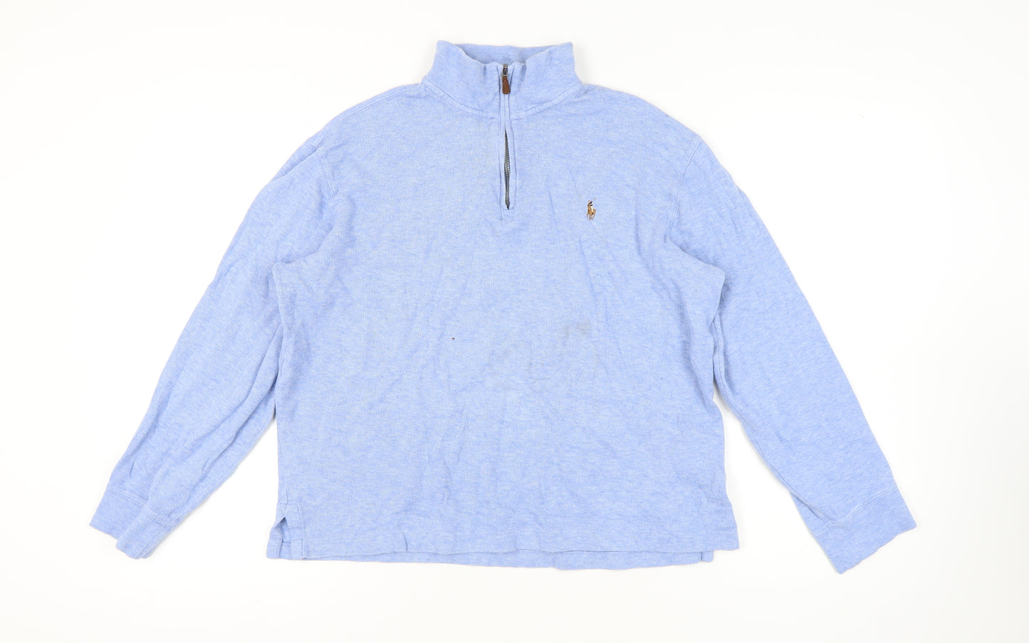 Ralph Lauren Men's Blue Pullover Sweatshirt, M, 1/4 Zip