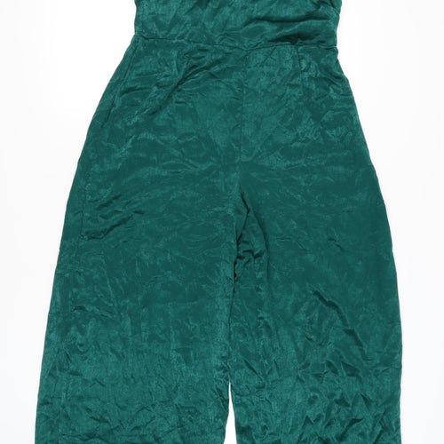 Boohoo Women's Green Jumpsuit Size 16 Wide-Leg Sleeveless