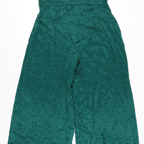 Boohoo Women's Green Jumpsuit Size 16 Wide-Leg Sleeveless