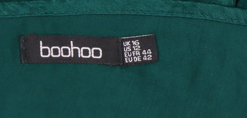 Boohoo Women's Green Jumpsuit Size 16 Wide-Leg Sleeveless