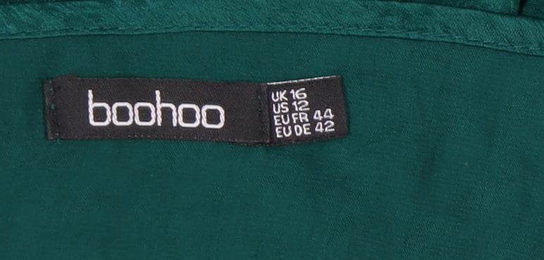 Boohoo Women's Green Jumpsuit Size 16 Wide-Leg Sleeveless