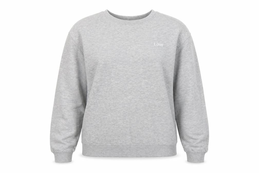 Front view of H&M Women’s Grey Pullover Sweatshirt S Casual