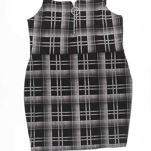 Select Women's Black Plaid Pinafore Dress, Size 16