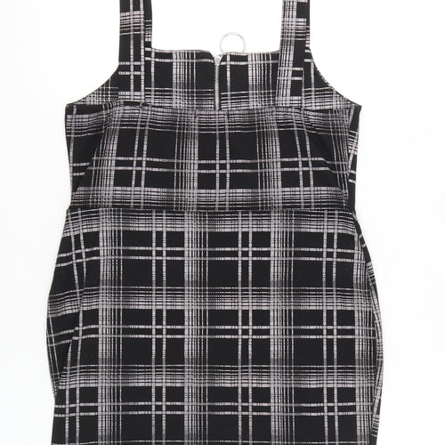 Select Women's Black Plaid Pinafore Dress, Size 16