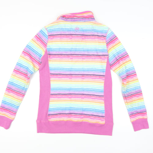 Urban Beach Women's Multicoloured Striped Henley Sweatshirt Sz 12