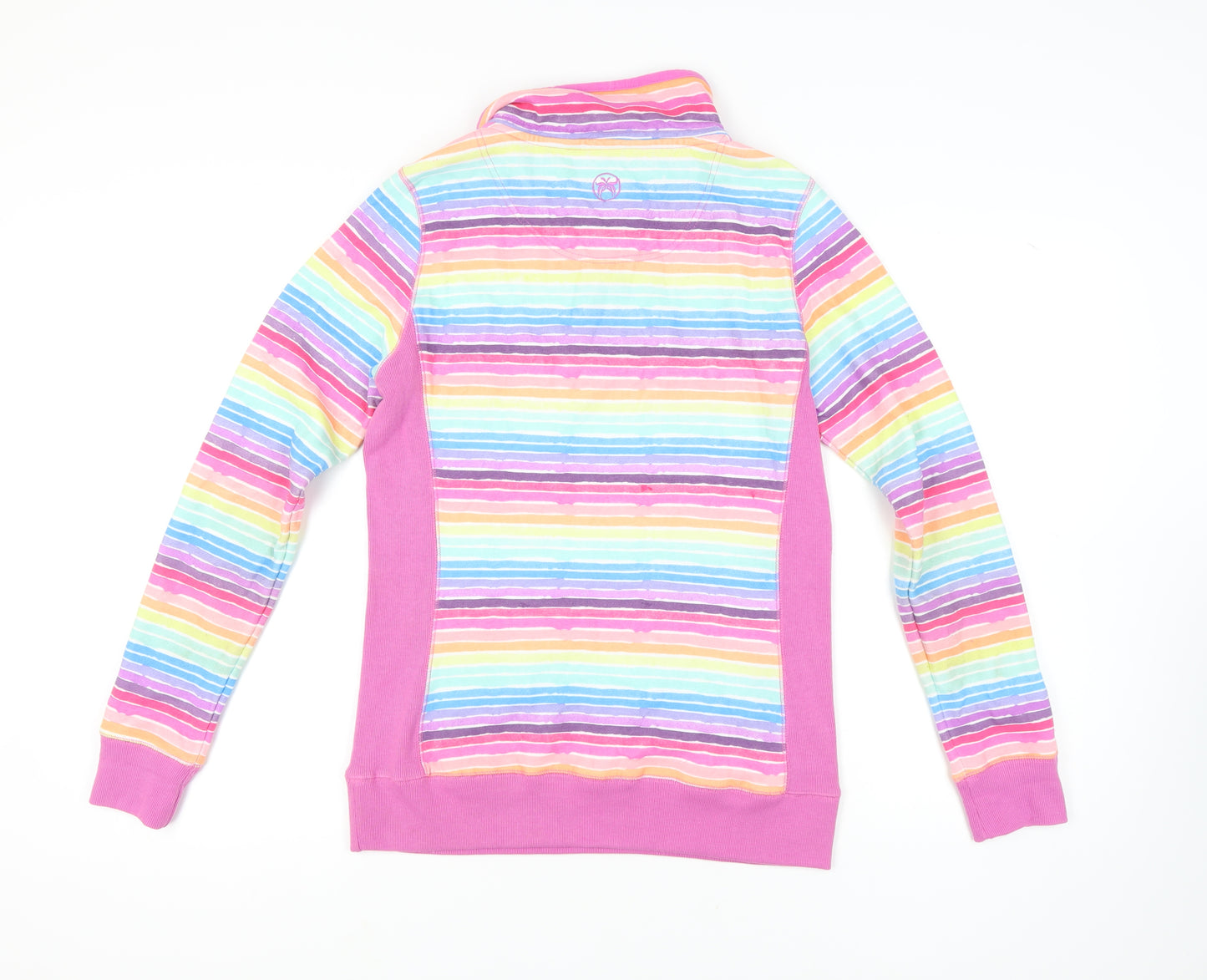 Urban Beach Women's Multicoloured Striped Henley Sweatshirt Sz 12