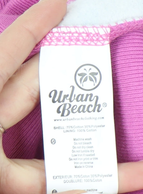 Urban Beach Women's Multicoloured Striped Henley Sweatshirt Sz 12