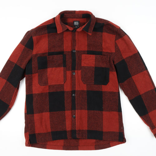 BDG Men's Red Black Plaid Basic Jacket S
