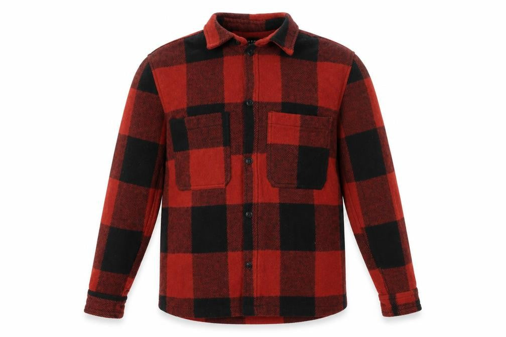Front view of BDG Men's Red Black Plaid Basic Jacket S