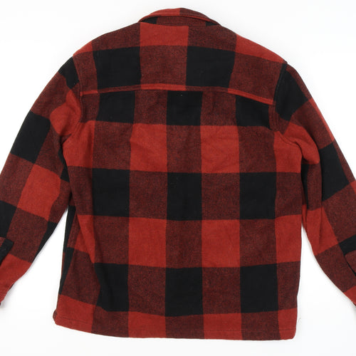 BDG Men's Red Black Plaid Basic Jacket S