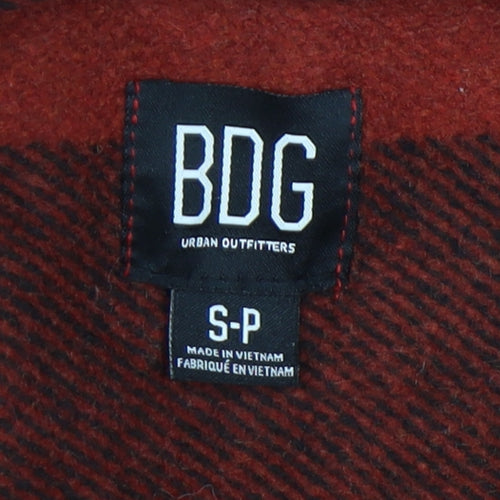 BDG Men's Red Black Plaid Basic Jacket S