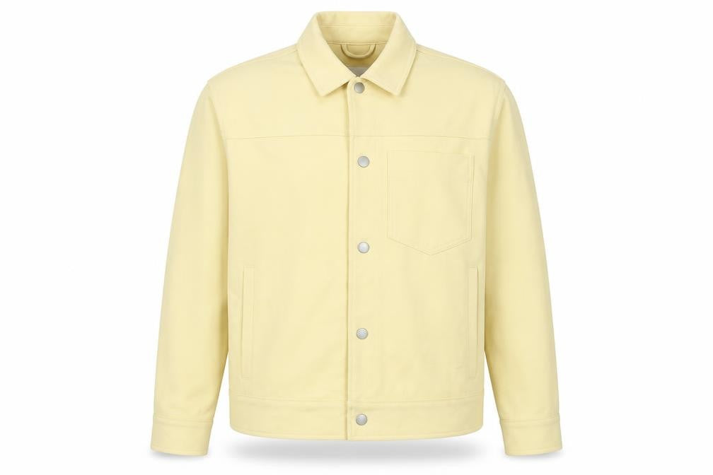 Front view of River Island Men's Beige Basic Jacket, size M