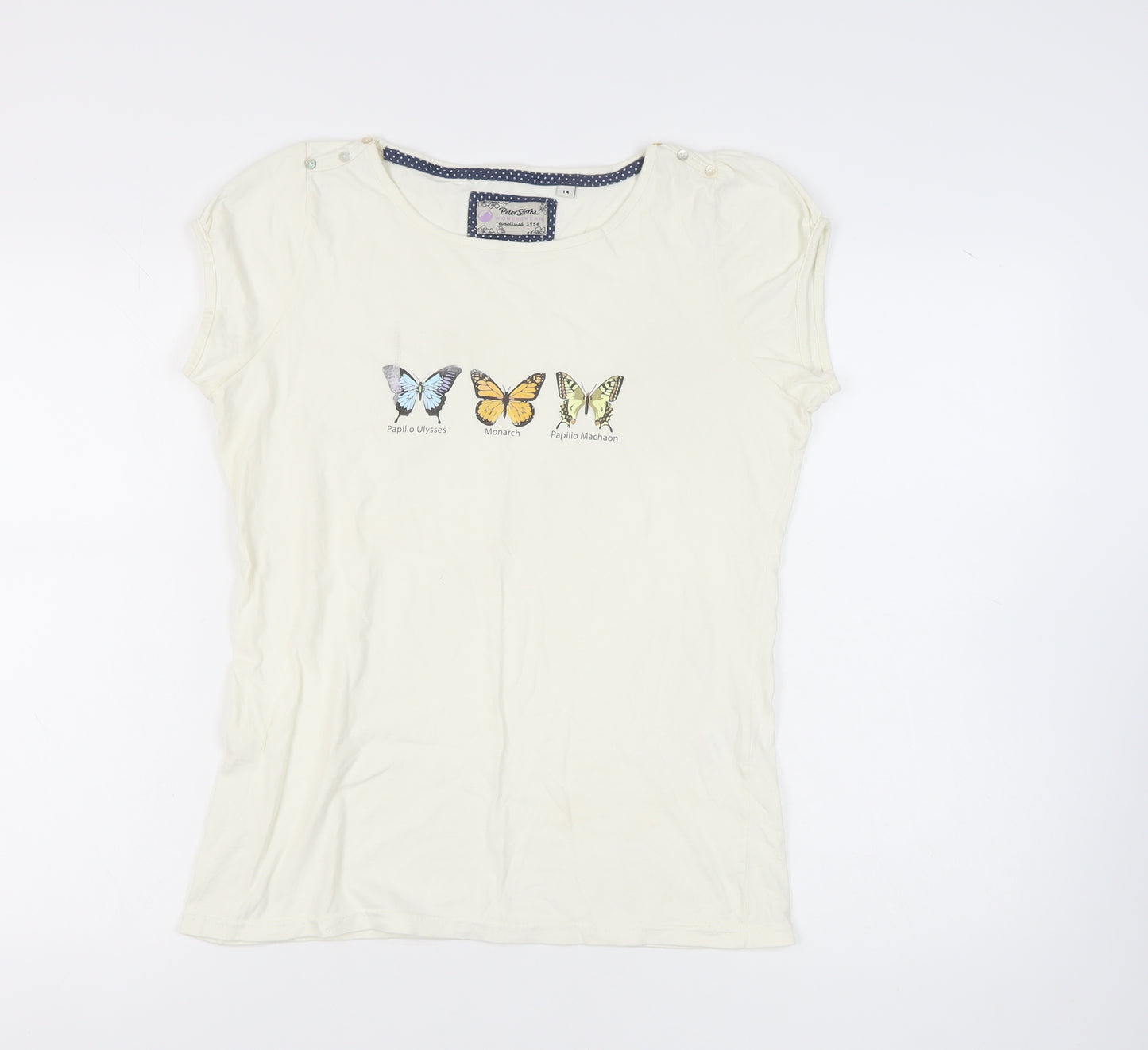 Peter Storm Ivory Women's Butterfly T-Shirt Size 14