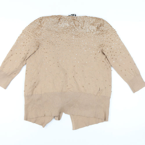 Coast Women's Beige Cardigan, Beaded 10