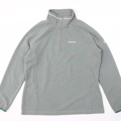 Craghoppers Women's Green Geometric Zip Sweatshirt UK 18