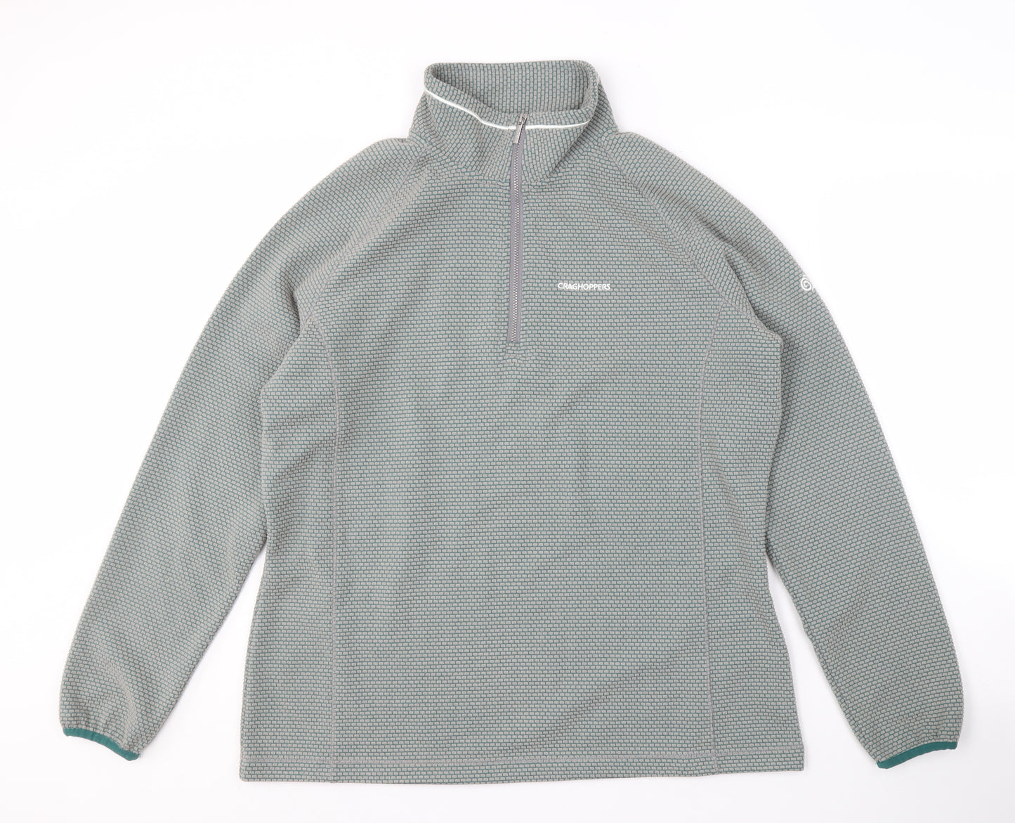 Craghoppers Women's Green Geometric Zip Sweatshirt UK 18