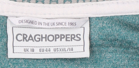 Craghoppers Women's Green Geometric Zip Sweatshirt UK 18