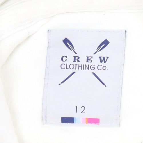 Crew Clothing Women's White Hoodie, Size 12, Casual Style