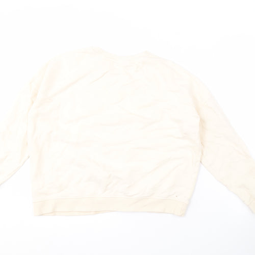 Disney Women's Beige Sequin Pullover Sweatshirt Size 12