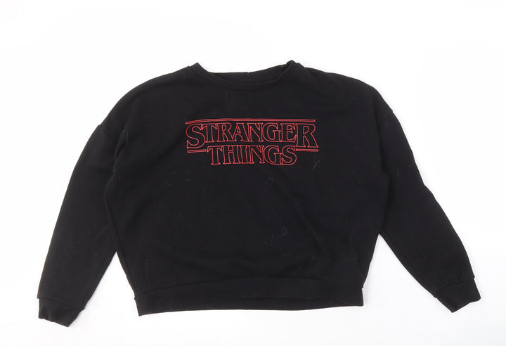 Netflix Stranger Things Black XS UK 6-8 Unisex Pullover Sweatshirt