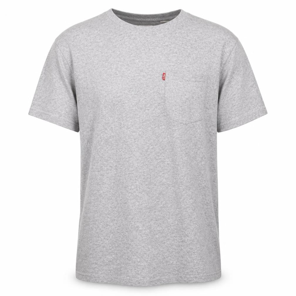 Front view of Levi's Men's Grey Cotton Short Sleeve T-Shirt S