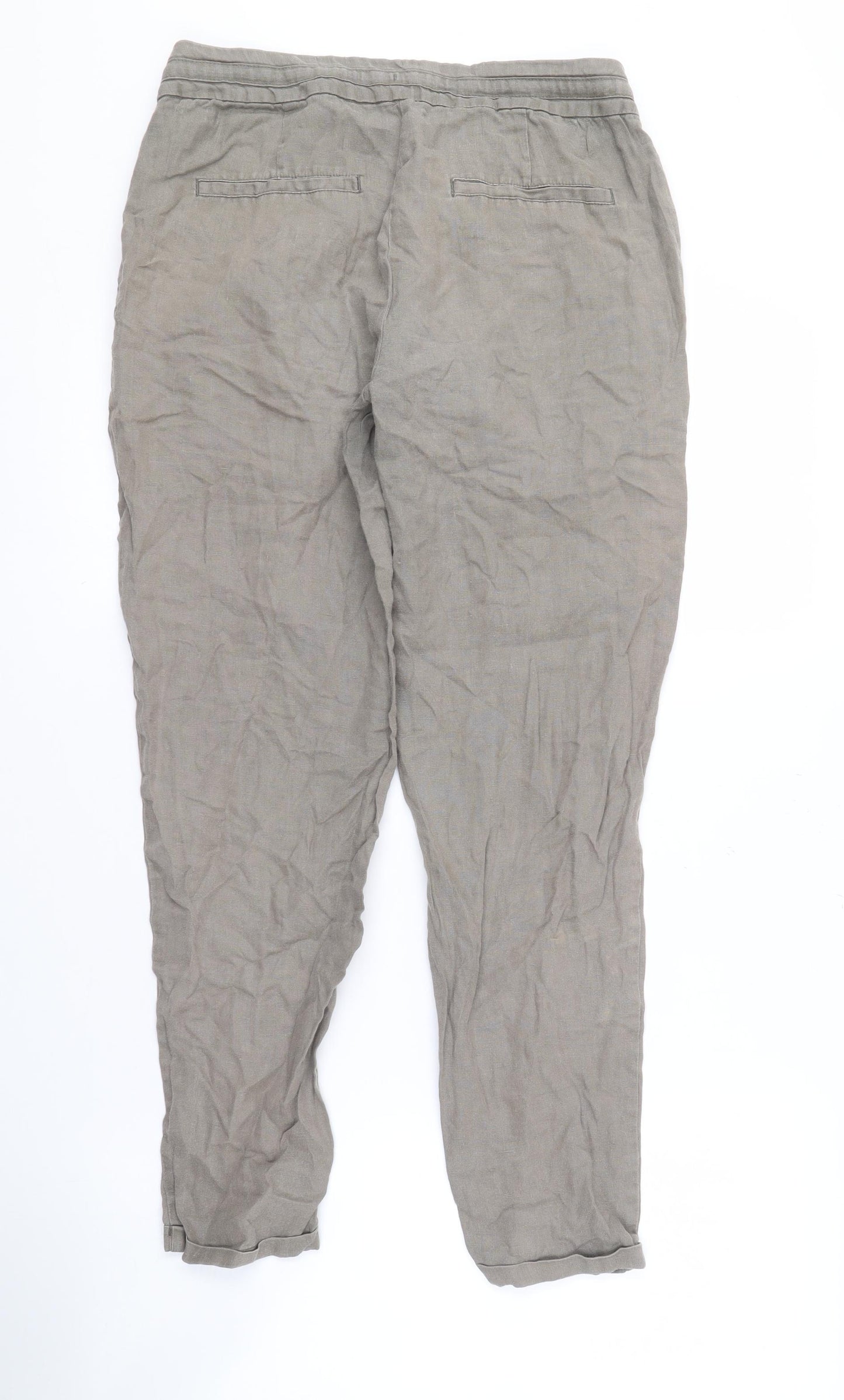 Monsoon Women's Beige Linen Trousers Size 8